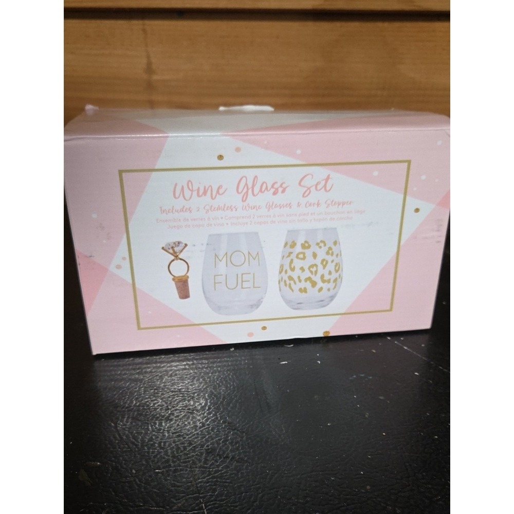 Stemless Glasses Set in Pink and Gold